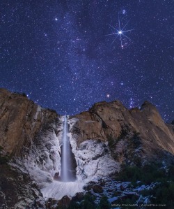 kn-27:  Stars over Bridalveil Falls in Winter Time  So fucking