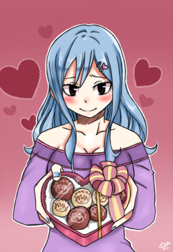 charuzu2712:  Late Valentine… Juvia and Gray-choco! Honmei