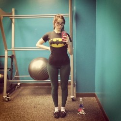 misskaciemarie:  I think itâ€™s officially safe to say, Iâ€™m the weird girl at the gym ðŸ˜‘â€¦ Butâ˜ï¸an older woman saw me in passing, pulling up her outer shirt and revealing her (even more worn) batman tee! It was a magical moment  perfection.