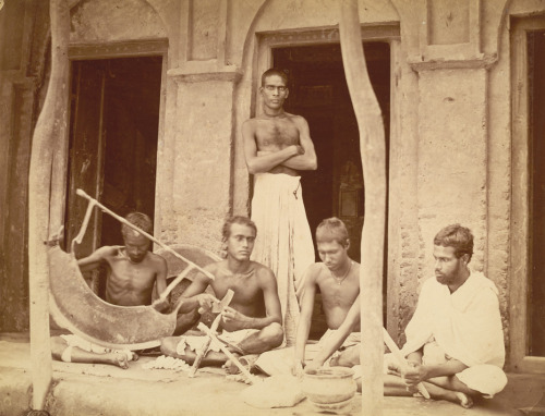 Five Sankharis (Shell-Cutters and Bracelet Makers) - Eastern Bengal 1860’sSankharis were generally followers of the Hindu gods Vishnu or Krishna and usually vegetarian. The shells used for manufacturing bracelets for Hindu women were imported from
