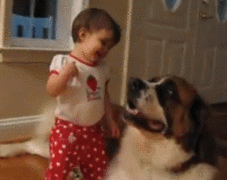 worldofthecutestcuties:  She just learned she can hug a dog,
