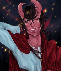 My first Tiefling commission and my first Facebook commission