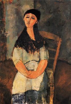 artist-modigliani: Little Louise by Amedeo Modigliani Medium: