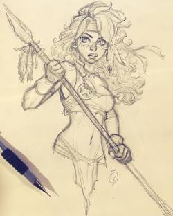 mathieureynes:Sketching my next commission. #sketch #xmen #rogue