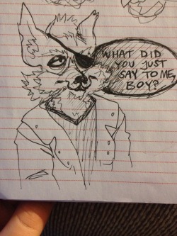 magicians-fix:  here is a shitty Wolf I drew at work just so