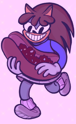 qqqghost:  GIANT SONIC EATING CHILI DOG 