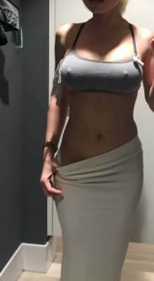 Submit your own changing room pictures now! Trying on a new top