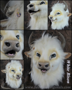 hoofedfursuits:White bison-head made by Beetlecat Originals (tumblr