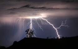 Direct hit (lightning strikes a tree in Sonoma County, California)