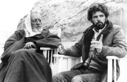 Two masters at rest (Sir Alec Guinness and George Lucas taking