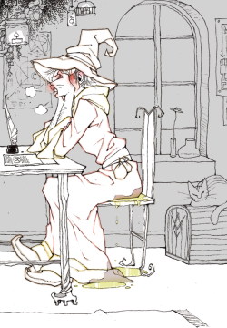 inconceivablynasty: Omovember, Day 2: At a desk i love wizards,