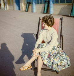 geewhiz:A lady reposing in a deck chair, Bournemouth, May of