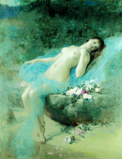 le-fleurbleue:“Une fleur” by Vlaho Bukovac, 1887.