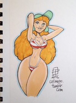 pinupsushi: One more doodle of the girl from the Disney short.