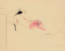 David Hockney, Bob Aboard the “France”, 1965. Drawing