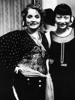 jeannecrains:  Anna May Wong and Marlene Dietrich in Berlin,