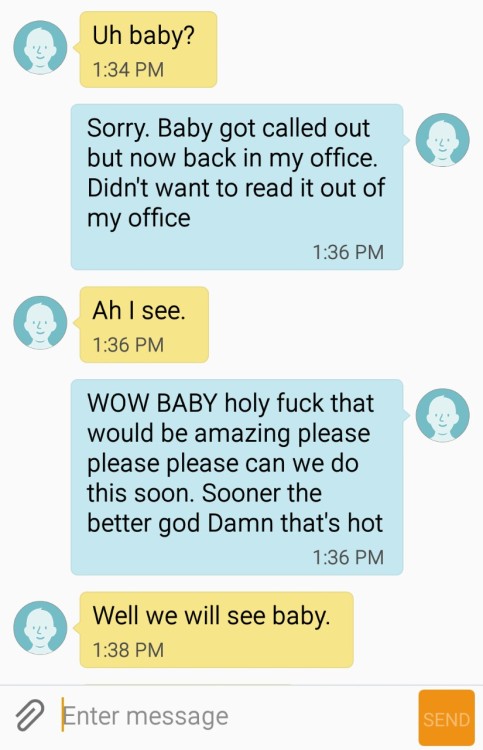 fireman6a4:  So this is the message I received while at work. It was one of the hottest things Iâ€™ve read in awhile. Wow love it when her mind runs wild and she shares it with me. Just hope this happens ASAP.   Love this woman. lily6988  hotwifecaptions