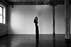 creativerehab:  Long black dress. Lo-res 35mm film scan. 