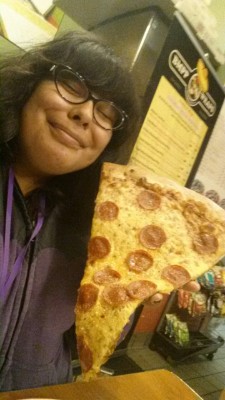 kristineirl:  happiness is a big ass slice of pizza