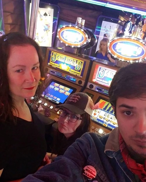 <p>Video poker dream team. I mean, in the sense that for whatever reason, we can only spot the good hands when the other ones are playing. I will never play casino games on a boat in the Pacific Ocean without them. #bluegrasscruise #jacksorbetter #deuceswild #nashvilleacousticcamps #friendswholosetogetherstaytogether  (at Carnival Imagination)</p>