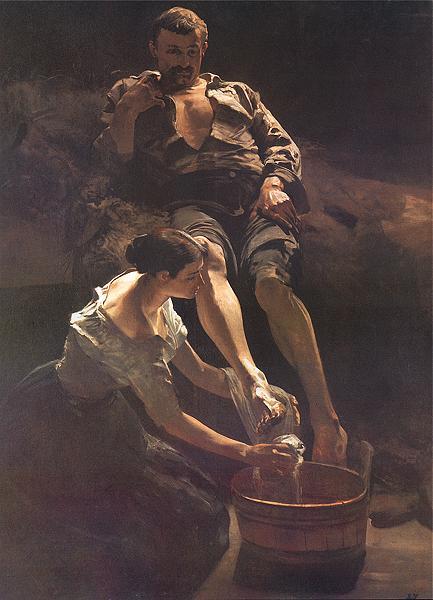 Washing of feet, 1887, Jacek Malczewski