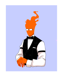 sushinfood:  tsukiok-art:  What if when Grillby took off his