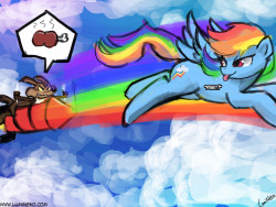 tehlumineko:[30minutechallenge] wile e coyote vs rainbow dash[events]