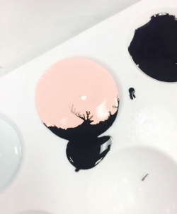 sixpenceee:   “Deer formed from an accidental drop of black