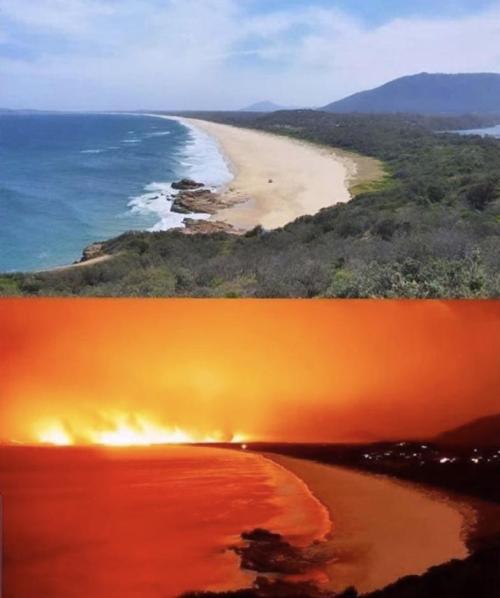 sixpenceee:   North Coast of Australia, 1 week difference   