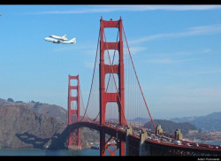 popmech:  Endeavour Over San Francisco (by NASA’s Marshall