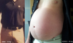 growingballgut:  from-thin-to-fat:  Seven years gain - same belly