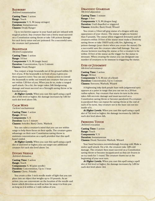 dnd-homebrew5e:  Hello, everyone! Here are 7 new spells for you