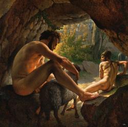 olympie:  Ulysses fleeing the Cave of Polyphemus.  1812.Christoffer