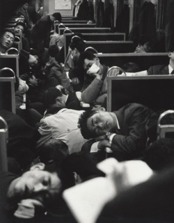 theniftyfifties:People sleeping on a night train in Japan, 1964.