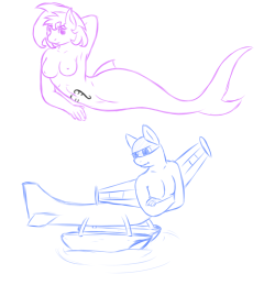 youobviouslyloveoctavia:   I was sketching OCs as sexy mermaids