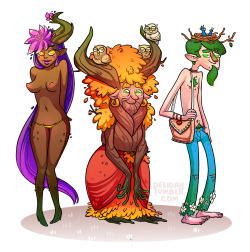 Pictured above, from left to right: A young Dryad woman tempting