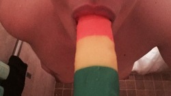 sirsplayground:  New rainbow dildo☺️  Thank you for your
