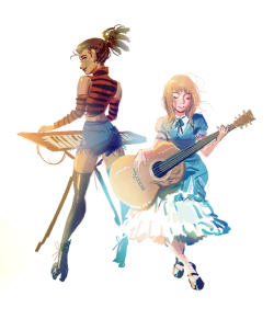 k-owa:Carole & Tuesday doodle, the anime is looking really