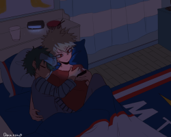 shin-kittynb:just imagine katsuki cuddling up and staying by