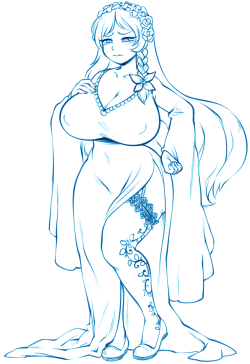 nyxondyx:Renael and her big ol’ bongos in some wedding attire~