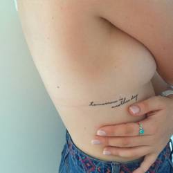 cutelittletattoos:  Side tattoo saying “Tomorrow is another