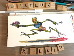 marmax123:  Drawing while playing Scrabble. Krombopulos Michael