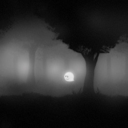 tinycartridge:  Boo floats through the foggy forest, by Pepaden