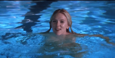 Scarlett Johansson. Swims.