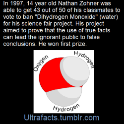 majorsamanthacarter: ultrafacts:  The dihydrogen monoxide hoax