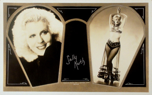 Sally Keith            aka. “Queen Of The Tassels”..    Vintage promo postcard dated from August of 1936..