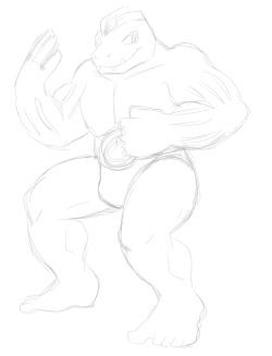 Some Pokémon practices- Machoke was done by memory while Incineroar