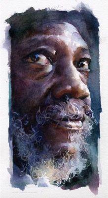 Portrait of a man,b y Stan Miller. watercolor. 