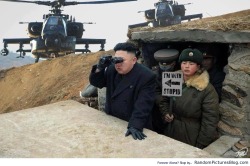 randomblogsnet:  North Korean leader Kim Jong-Un viewing his..