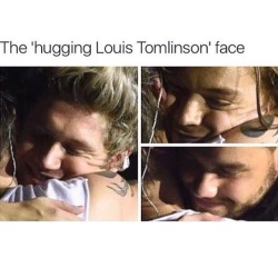 multiplefandomawesomeness:  The hugging Louis Tomlinson face